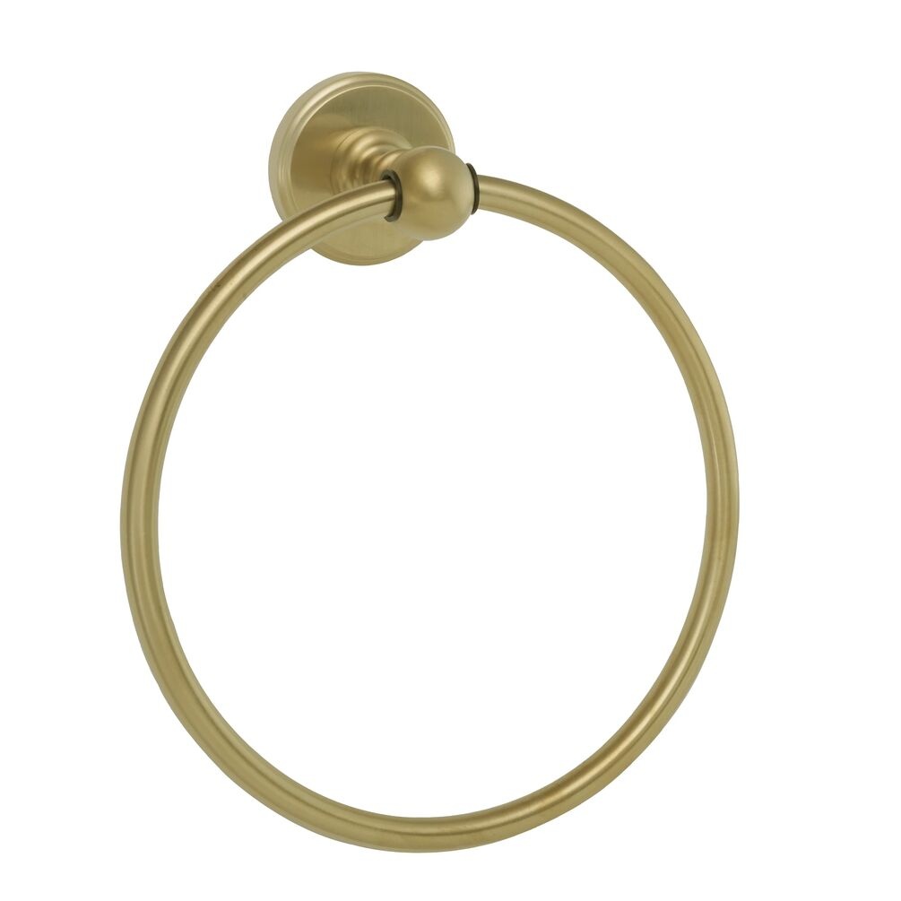 JTP Grosvenor Cross Brushed Brass Towel Ring Cut Out